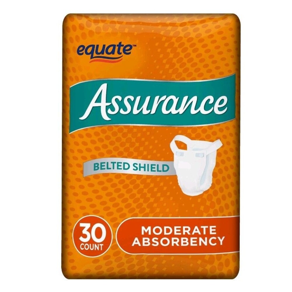 Assurance One Size Belted Undergarments Moderate Absorbency 30 Ct New